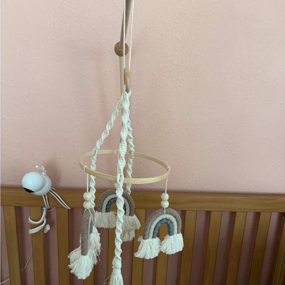 Handcrafted Rainbow Nursery Mobile with ARM included